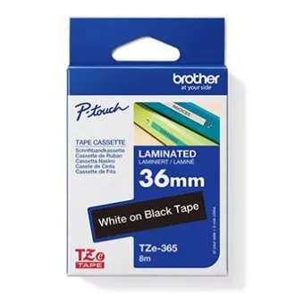 Brother originalna traka za pisač naljepnica, Brother, TZE-365, bijeli ispis/crna pozadina, laminirana, 8m, 36mm Brother originalna traka za pisač naljepnica, Brother, TZE-365, bijeli ispis/crna pozadina, laminirana, 8m, 36mm