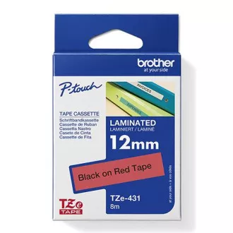 Brother originalna traka za pisač naljepnica, Brother, TZE-431, crni ispis/crvena podloga, laminirana, 8m, 12mm Brother originalna traka za pisač naljepnica, Brother, TZE-431, crni ispis/crvena podloga, laminirana, 8m, 12mm