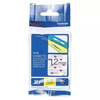 Brother originalna traka za pisač naljepnica, Brother, TZE-MPPH31, crni ispis/bijela pozadina, 4 m, 12 mm, ružičasta srca na pozadini