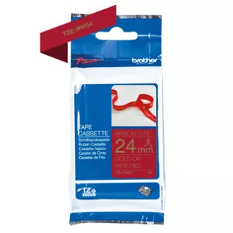 Brother originalna traka za pisač naljepnica, Brother, TZE-RW54, zlatni ispis/vinsko crvena pozadina, tekstil, 4m, 24mm Brother originalna traka za pisač naljepnica, Brother, TZE-RW54, zlatni ispis/vinsko crvena pozadina, tekstil, 4m, 24mm