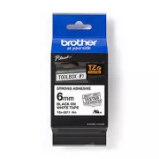 Brother originalna traka za pisač naljepnica, Brother, TZE-S211, crni ispis/bijela pozadina, laminirana, 8m, 6mm, izuzetno ljepljiva