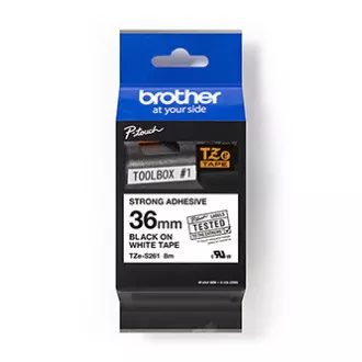 Brother originalna traka za pisač naljepnica, Brother, TZE-S261, crni ispis/bijela pozadina, laminirana, 8m, 36mm, izuzetno ljepljiva
