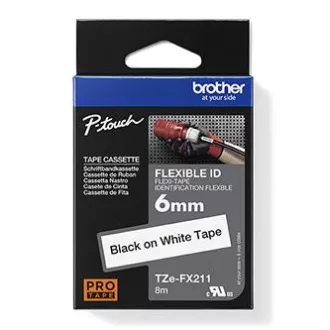 Brother originalna traka za pisač naljepnica, Brother, TZE-FX211, crni ispis/bijela pozadina, laminirana, 8m, 6mm, fleksibilna Brother originalna traka za pisač naljepnica, Brother, TZE-FX211, crni ispis/bijela pozadina, laminirana, 8m, 6mm, fleksibilna