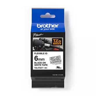 Brother originalna traka za pisač naljepnica, Brother, TZE-FX211, crni ispis/bijela pozadina, laminirana, 8m, 6mm, fleksibilna Brother originalna traka za pisač naljepnica, Brother, TZE-FX211, crni ispis/bijela pozadina, laminirana, 8m, 6mm, fleksibilna