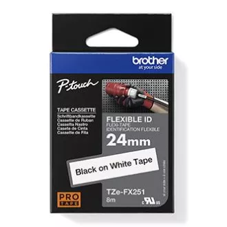 Brother originalna traka za pisač naljepnica, Brother, TZE-FX251, crni ispis/bijela pozadina, laminirana, 8m, 24mm, fleksibilna Brother originalna traka za pisač naljepnica, Brother, TZE-FX251, crni ispis/bijela pozadina, laminirana, 8m, 24mm, fleksibilna