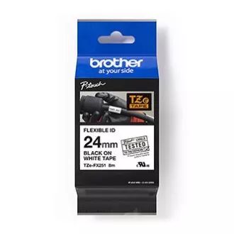 Brother originalna traka za pisač naljepnica, Brother, TZE-FX251, crni ispis/bijela pozadina, laminirana, 8m, 24mm, fleksibilna Brother originalna traka za pisač naljepnica, Brother, TZE-FX251, crni ispis/bijela pozadina, laminirana, 8m, 24mm, fleksibilna