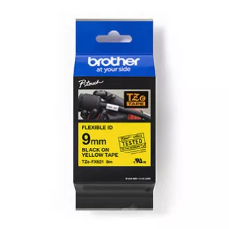 Brother originalna traka za pisač naljepnica, Brother, TZEFX621, crni ispis/žuta podloga, laminirana, 8m, 9mm, fleksibilna Brother originalna traka za pisač naljepnica, Brother, TZEFX621, crni ispis/žuta podloga, laminirana, 8m, 9mm, fleksibilna