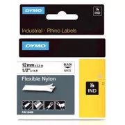 Dymo originalna traka za ispis naljepnica, Dymo, 18488, crni ispis/bijela pozadina, 3,5 m, 12 mm, fleksibilni najlon RHINO