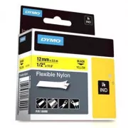 Dymo originalna traka za ispis naljepnica, Dymo, 18490, crni ispis/žuta pozadina, 3,5 m, 12 mm, RHINO fleksibilni najlon