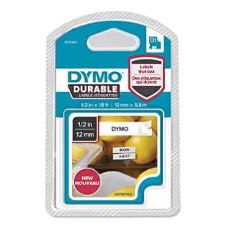 Dymo originalna traka za ispis naljepnica, Dymo, 1978364, crni ispis/bijela pozadina, 5,5 m, 12 mm, D1, trajni vinil Dymo originalna traka za ispis naljepnica, Dymo, 1978364, crni ispis/bijela pozadina, 5,5 m, 12 mm, D1, trajni vinil