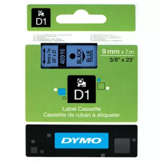 Dymo originalna traka za ispis naljepnica, Dymo, 40916, S0720710, crni ispis/plava pozadina, 7m, 9mm, D1 Dymo originalna traka za ispis naljepnica, Dymo, 40916, S0720710, crni ispis/plava pozadina, 7m, 9mm, D1
