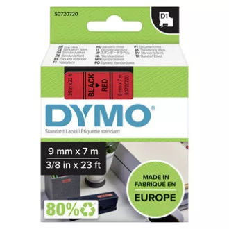 Dymo originalna traka za ispis naljepnica, Dymo, 40917, S0720720, crni ispis/crvena podloga, 7m, 9mm, D1