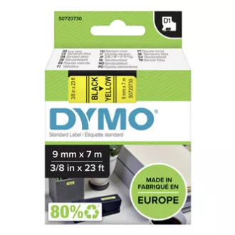 Dymo originalna traka za ispis naljepnica, Dymo, 40918, S0720730, crni ispis/žuta baza, 7m, 9mm, D1 Dymo originalna traka za ispis naljepnica, Dymo, 40918, S0720730, crni ispis/žuta baza, 7m, 9mm, D1