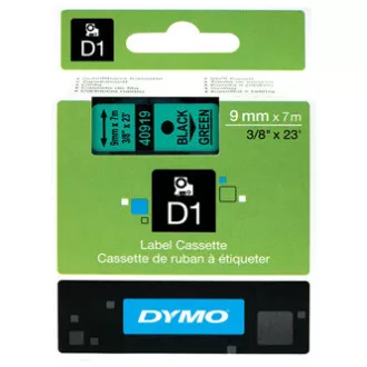 Dymo originalna traka za ispis naljepnica, Dymo, 40919, S0720740, crni ispis/zelena pozadina, 7m, 9mm, D1 Dymo originalna traka za ispis naljepnica, Dymo, 40919, S0720740, crni ispis/zelena pozadina, 7m, 9mm, D1