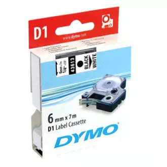 Dymo originalna traka za ispis naljepnica, Dymo, 43613, S0720780, crni ispis/bijela podloga, 7m, 6mm, D1 Dymo originalna traka za ispis naljepnica, Dymo, 43613, S0720780, crni ispis/bijela podloga, 7m, 6mm, D1