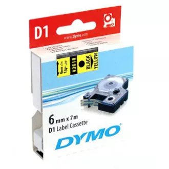 Dymo originalna traka za ispis naljepnica, Dymo, 43618, S0720790, crni ispis/žuta podloga, 7m, 6mm, D1 Dymo originalna traka za ispis naljepnica, Dymo, 43618, S0720790, crni ispis/žuta podloga, 7m, 6mm, D1