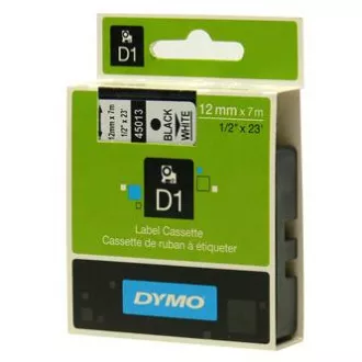 Dymo originalna traka za ispis naljepnica, Dymo, 45013, S0720530, crni ispis/bijela podloga, 7m, 12mm, D1
