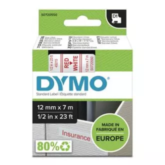 Dymo originalna traka za ispis naljepnica, Dymo, 45015, S0720550, crveni ispis/bijela pozadina, 7m, 12mm, D1