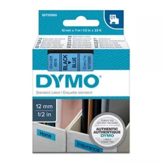 Dymo originalna traka za ispis naljepnica, Dymo, 45016, S0720560, crni ispis/plava pozadina, 7m, 12mm, D1