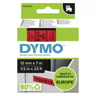 Dymo originalna traka za ispis naljepnica, Dymo, 45017, S0720570, crni ispis/crvena podloga, 7m, 12mm, D1 Dymo originalna traka za ispis naljepnica, Dymo, 45017, S0720570, crni ispis/crvena podloga, 7m, 12mm, D1