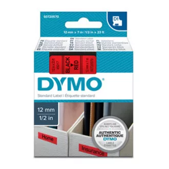Dymo originalna traka za ispis naljepnica, Dymo, 45017, S0720570, crni ispis/crvena podloga, 7m, 12mm, D1 Dymo originalna traka za ispis naljepnica, Dymo, 45017, S0720570, crni ispis/crvena podloga, 7m, 12mm, D1