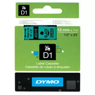 Dymo originalna traka za ispis naljepnica, Dymo, 45019, S0720590, crni ispis/zelena pozadina, 7m, 12mm, D1
