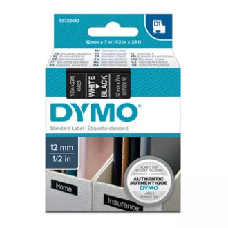 Dymo originalna traka za ispis naljepnica, Dymo, 45021, S0720610, bijeli ispis/crna podloga, 7m, 12mm, D1 Dymo originalna traka za ispis naljepnica, Dymo, 45021, S0720610, bijeli ispis/crna podloga, 7m, 12mm, D1