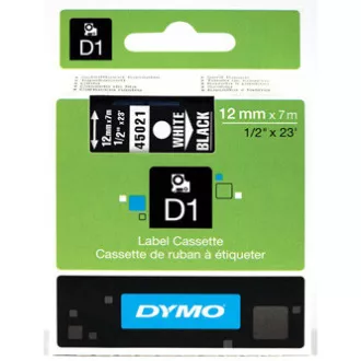 Dymo originalna traka za ispis naljepnica, Dymo, 45021, S0720610, bijeli ispis/crna podloga, 7m, 12mm, D1 Dymo originalna traka za ispis naljepnica, Dymo, 45021, S0720610, bijeli ispis/crna podloga, 7m, 12mm, D1