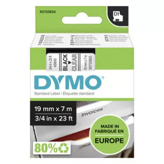 Dymo originalna traka za ispis naljepnica, Dymo, 45800, S0720820, crni ispis/prozirna baza, 7m, 19mm, D1 Dymo originalna traka za ispis naljepnica, Dymo, 45800, S0720820, crni ispis/prozirna baza, 7m, 19mm, D1