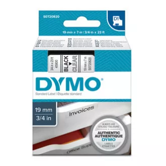 Dymo originalna traka za ispis naljepnica, Dymo, 45800, S0720820, crni ispis/prozirna baza, 7m, 19mm, D1 Dymo originalna traka za ispis naljepnica, Dymo, 45800, S0720820, crni ispis/prozirna baza, 7m, 19mm, D1