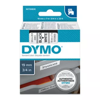 Dymo originalna traka za ispis naljepnica, Dymo, 45803, S0720830, crni ispis/bijela pozadina, 7m, 19mm, D1 Dymo originalna traka za ispis naljepnica, Dymo, 45803, S0720830, crni ispis/bijela pozadina, 7m, 19mm, D1