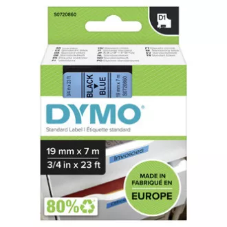 Dymo originalna traka za ispis naljepnica, Dymo, 45806, S0720860, crni ispis/plava pozadina, 7m, 19mm, D1 Dymo originalna traka za ispis naljepnica, Dymo, 45806, S0720860, crni ispis/plava pozadina, 7m, 19mm, D1