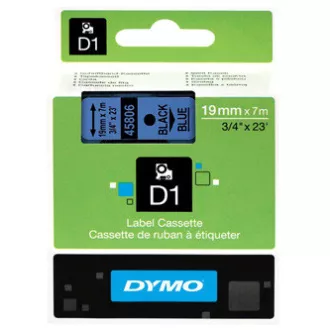 Dymo originalna traka za ispis naljepnica, Dymo, 45806, S0720860, crni ispis/plava pozadina, 7m, 19mm, D1 Dymo originalna traka za ispis naljepnica, Dymo, 45806, S0720860, crni ispis/plava pozadina, 7m, 19mm, D1