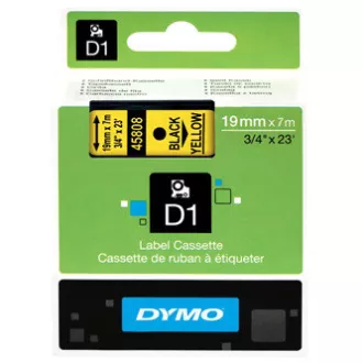 Dymo originalna traka za ispis naljepnica, Dymo, 45808, S0720880, crni ispis/žuta pozadina, 7m, 19mm, D1 Dymo originalna traka za ispis naljepnica, Dymo, 45808, S0720880, crni ispis/žuta pozadina, 7m, 19mm, D1