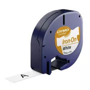 Dymo originalna traka za ispis naljepnica, Dymo, S0718850, crni ispis/bijela pozadina, 2m, 12 mm, LetraTag iron-on traka