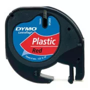Dymo originalna traka za ispis naljepnica, Dymo, 91203, S0721630, crni ispis/crvena pozadina, 4m, 12mm, LetraTag plastična traka