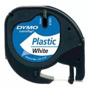 Dymo originalna traka za ispis naljepnica, Dymo, 91221, S0721660, crni ispis/bijela pozadina, 4m, 12mm, LetraTag plastična traka