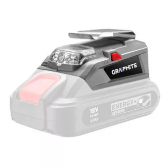 USB punjač i svjetiljka, 18V, Energy+, Graphite