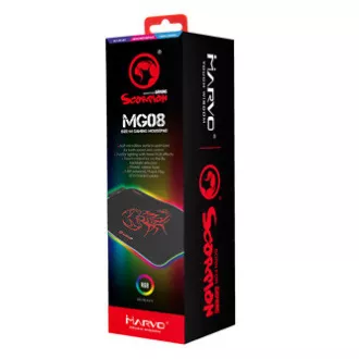 RGB Podloga za miša, MG8, gaming, crna, 350 x 250 mm, 3 mm, Marvo, RGB pozadinsko osvjetljenje