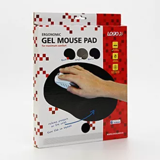 Podloga za miša, ergonomska, gel, crna, Logo, AKCIJA