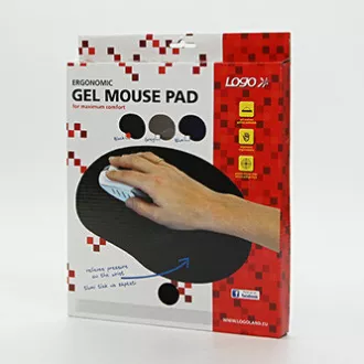 Podloga za miša, ergonomska, gel, crna, Logo, AKCIJA