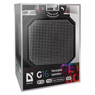 Defender zvučnik G16, Li-Ion, 1.0, 5W, crni, kontrola glasnoće, LED pozadinsko osvjetljenje, BT 5.0, TWS, 50Hz~20kHz, AKCIJA Defender zvučnik G16, Li-Ion, 1.0, 5W, crni, kontrola glasnoće, LED pozadinsko osvjetljenje, BT 5.0, TWS, 50Hz~20kHz, AKCIJA
