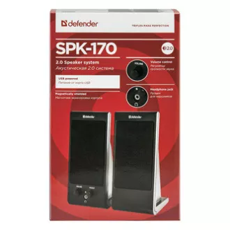 Defender zvučnici SPK-170, 2.0, 4W, crni, kontrola glasnoće, magnetski oklopljeno kućište, ulaz za slušalice, 200Hz~18k Defender zvučnici SPK-170, 2.0, 4W, crni, kontrola glasnoće, magnetski oklopljeno kućište, ulaz za slušalice, 200Hz~18k