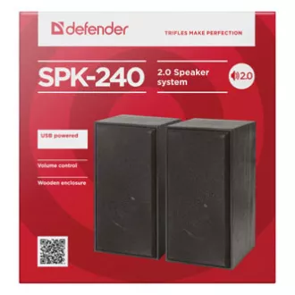 Defender zvučnici SPK 240, 2.0, 2x3W, crni, kontrola glasnoće, drveni, 100Hz~18kHz Defender zvučnici SPK 240, 2.0, 2x3W, crni, kontrola glasnoće, drveni, 100Hz~18kHz