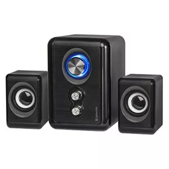 Defender zvučnici V11, 2.1, 11W, crni, kontrola glasnoće, gumb za uključivanje, podešavanje basa i visokih tonova, 40Hz~18kHz