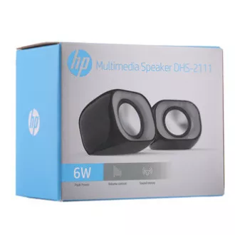 HP zvučnici DHS-2111, 2.0, 6W, crni, kontrola glasnoće, plastika