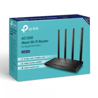 TP-LINK ruter Archer C6 V3 2.4GHz i 5GHz, ekstender, pristupna točka, IPv6, 1200Mbps, vanjska fiksna antena, 802.11ac, Gigabyte pr