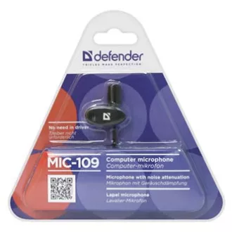 Defender, mikrofon na klip, MIC-109, bez kontrole glasnoće, crni, handsfree Defender, mikrofon na klip, MIC-109, bez kontrole glasnoće, crni, handsfree