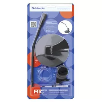 Defender, mikrofon za računalo, MIC-117, bez kontrole glasnoće, crni, desktop, kondenzator Defender, mikrofon za računalo, MIC-117, bez kontrole glasnoće, crni, desktop, kondenzator