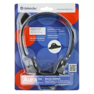 Defender Aura HN-102 slušalice s mikrofonom, žičane, crne, otvorene, 2x 3,5 mm priključak Defender Aura HN-102 slušalice s mikrofonom, žičane, crne, otvorene, 2x 3,5 mm priključak